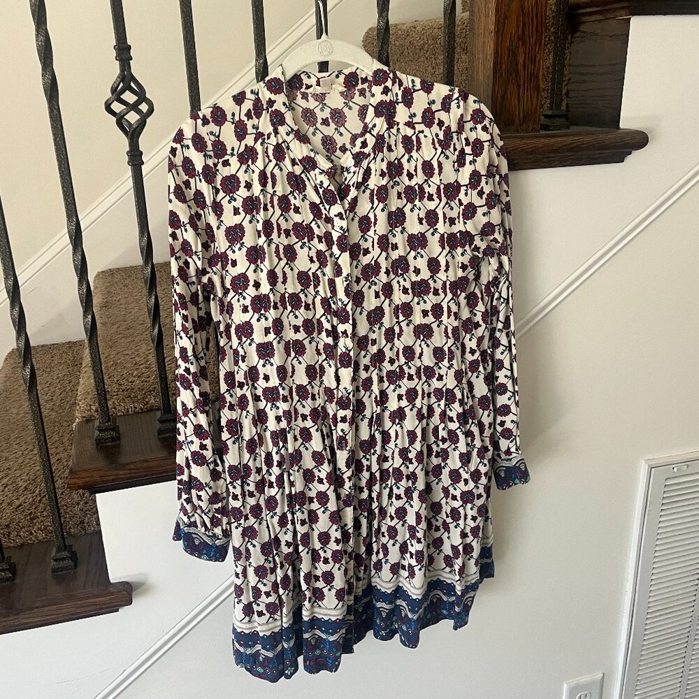 Long Sleeve Bohemian Button Down Flowy Top